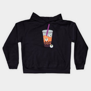 Hocus pocus boba - Orange sdrew bubble tea Kids Hoodie